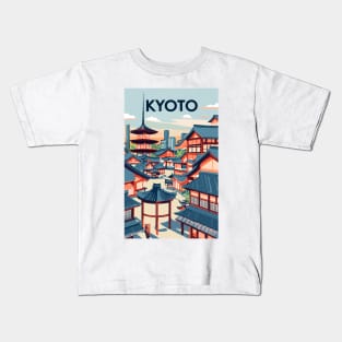 A Vintage Travel Art of Kyoto - Japan Kids T-Shirt